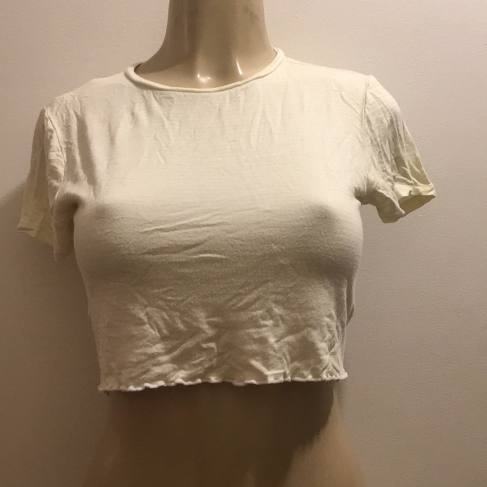 3/$30 Pacsun yellow stripped cropped top